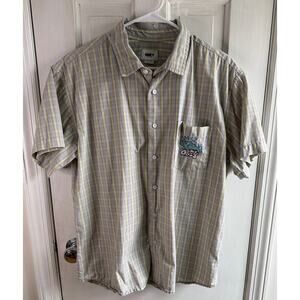 Obey Propaganda Men's Plaid Button Down Shirt - Elephant Logo - Large - EUC